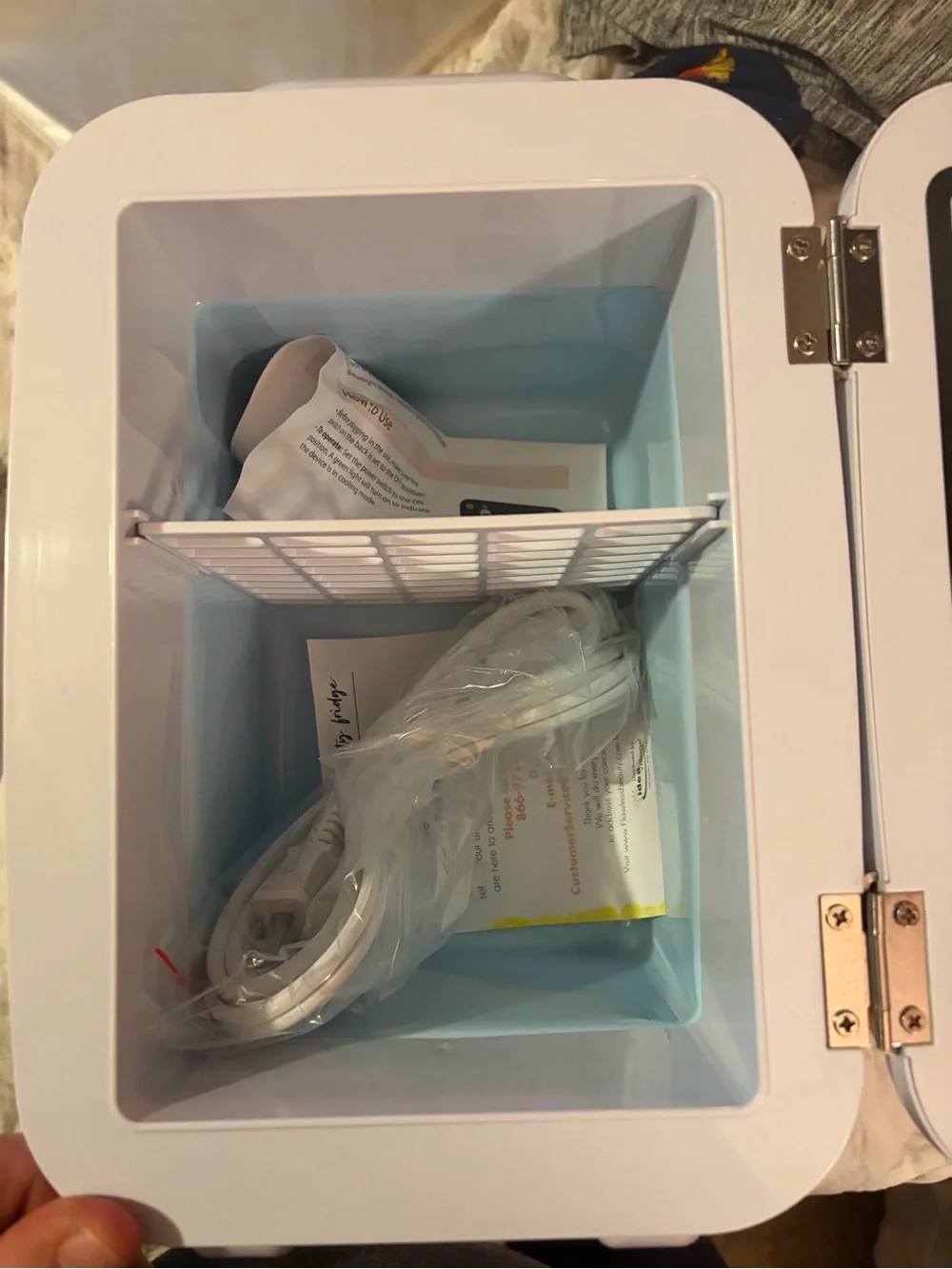 FLAWLESS White Mini Fridge with Rose Gold Accents
